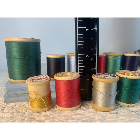Vintage Sewing Thread wood Spool set of 11 #18 - Picture 6 of 9